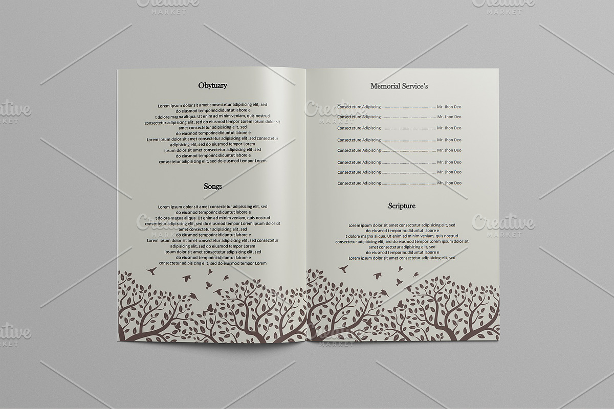 Funeral Program | Ms Word Version, a Brochure Template by GreenPixi (Photo 4 of 4)