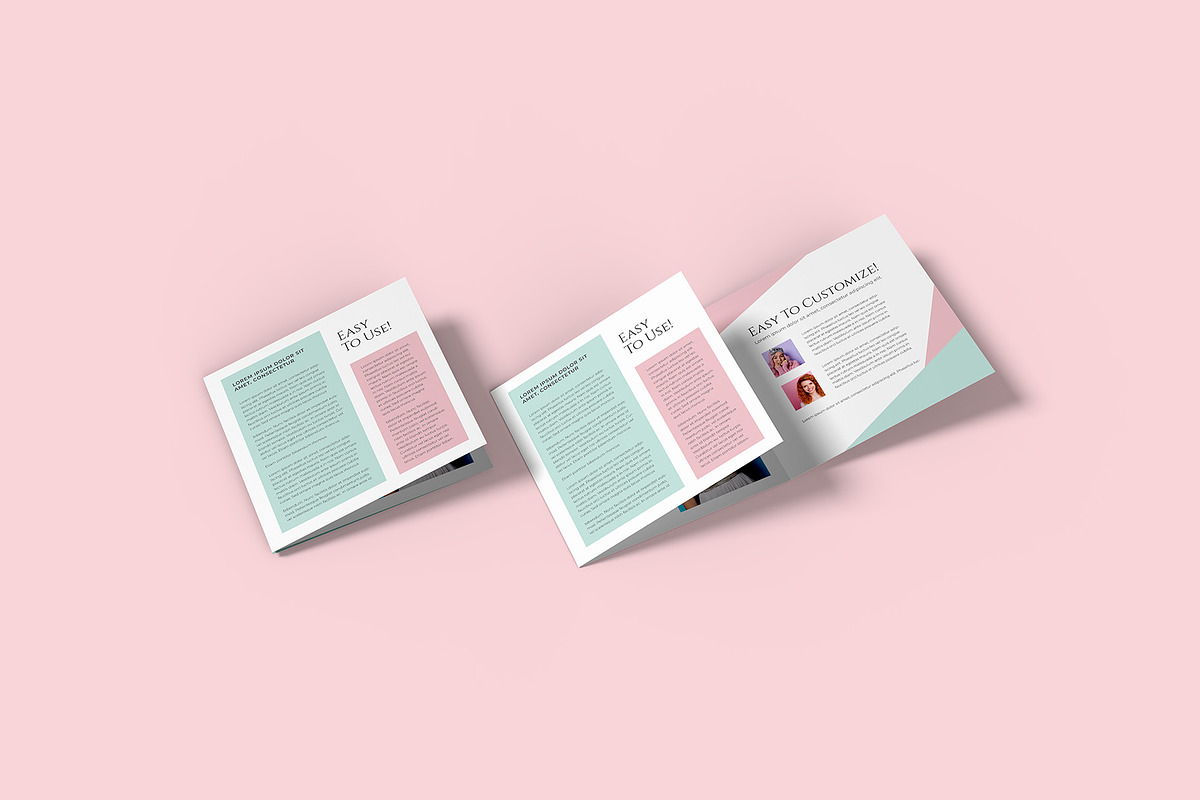 Square Trifold Brochure Mockup, a Books & Magazine Mockup by Illusiongraphic (Photo 8 of 28)