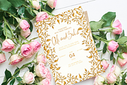 Wedding Template with Golden Border, an Invitation Template by NailaDesignsStudio (Thumbnail 2 of 2)