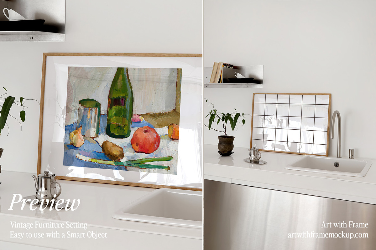 Modern Kitchen Interior Frame Mockup, a Product Mockup by ArtwithFrame (Photo 10 of 16)