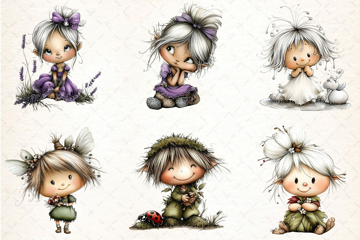 Whimsical Fairy Clipart Bundle, an Illustration by DreamCafeArt (Photo 6 of 7)