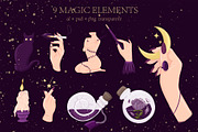 Moonlight Magic vector set, an Illustration by Marine art (Thumbnail 2 of 4)