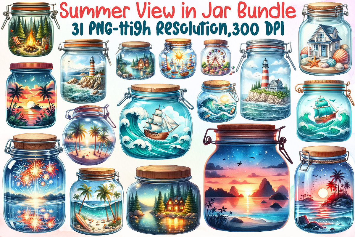 Summer View in Jar Sublimation, an Illustration by Sublimation Artist (Photo 1 of 6)