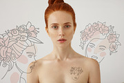 Head in flowers: women faces lineart, a Person Illustration by Lana Sham (Thumbnail 4 of 11)