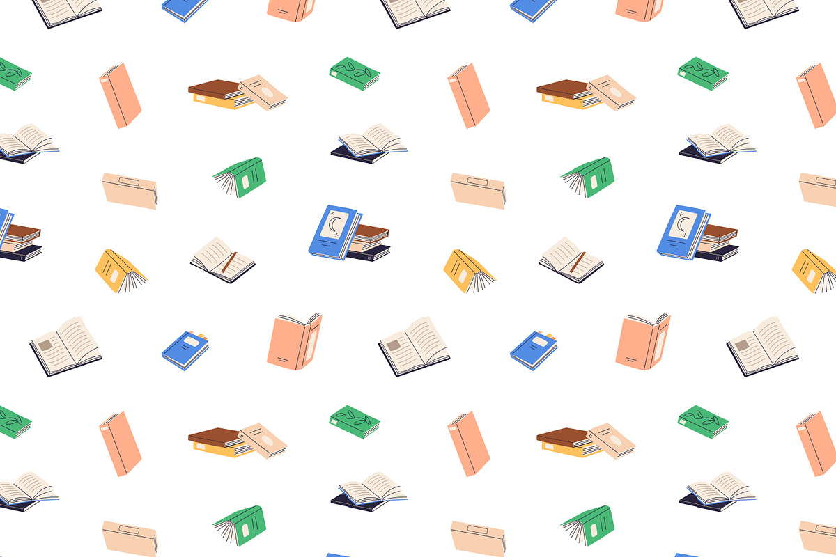 Paper books seamless patterns set, a Pattern Graphic by Good Studio (Photo 5 of 9)