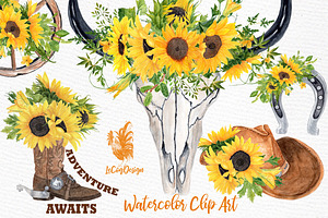 Sunflower Clipart, WESTERN CLIPART