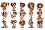 Whimsical Summer Girls Clipart, an Illustration by Libby Wishes (Thumbnail 5 of 6)