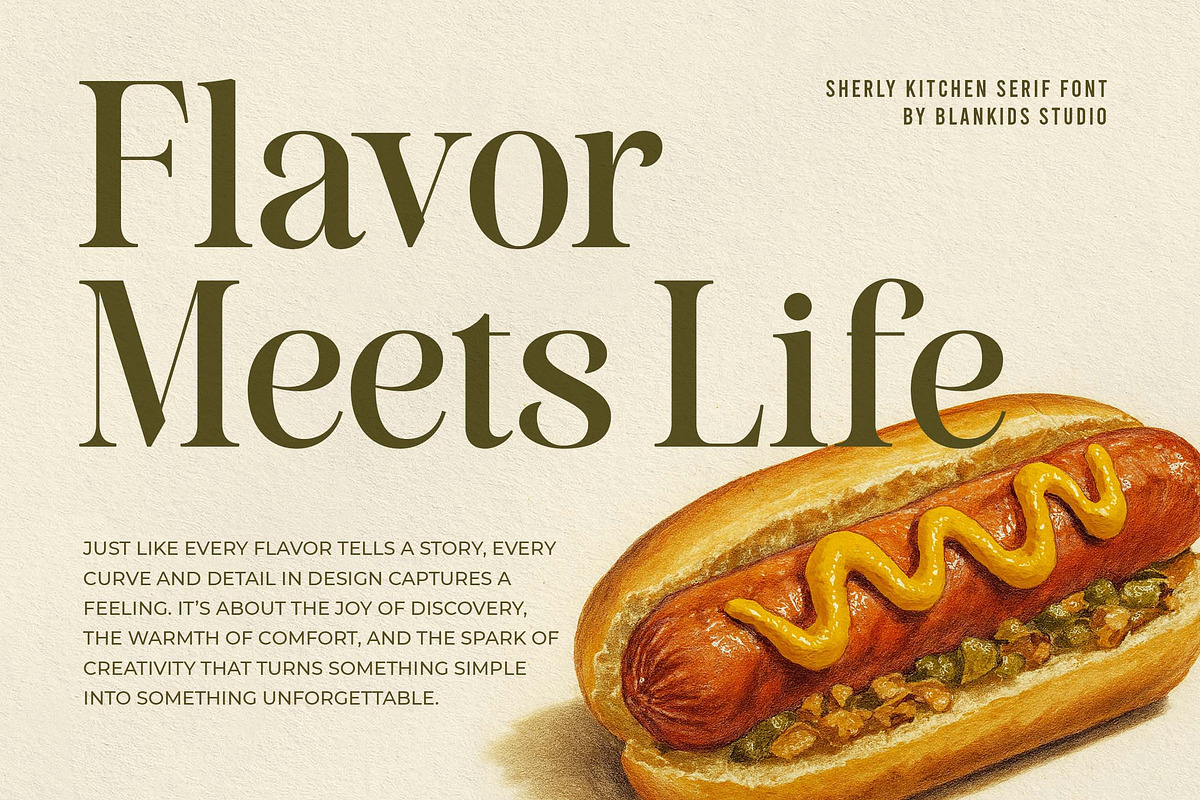 Sherly Kitchen a Delicious Serif, a Serif Font by Blankids Studio (Photo 8 of 11)