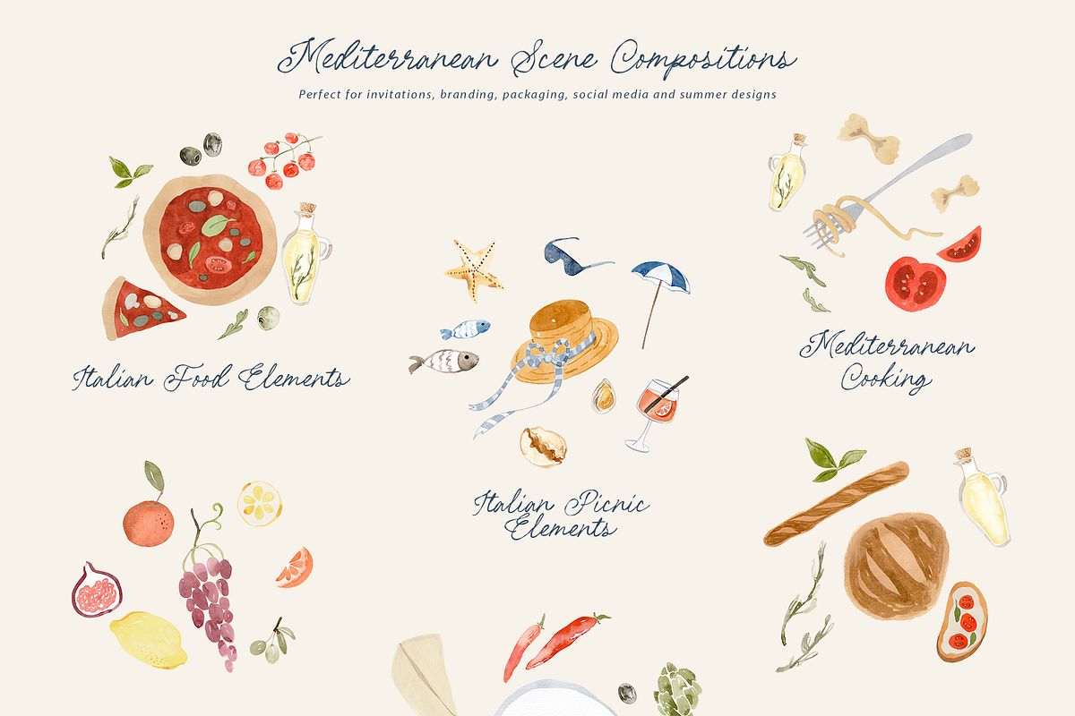 Italian Summer Watercolor Bundle, an Illustration by Karma (Photo 19 of 37)