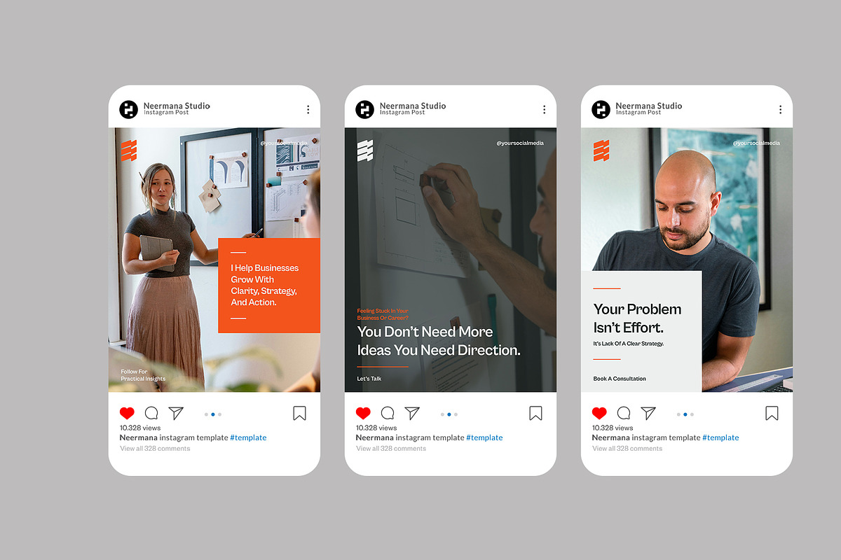 Orange Consultant Company Instagram, a Social Media Template by Neermana (Photo 4 of 4)