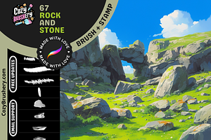 Procreate Rock Stone Brushes, a Brush Add-On by Cozy Brushery