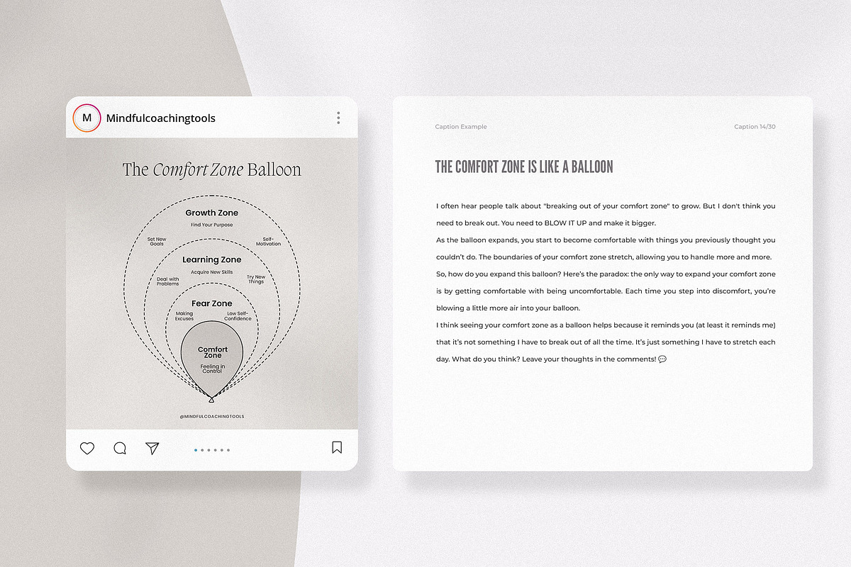 Growth Mindset Instagram Posts, a Social Media Template by AndrewPixel