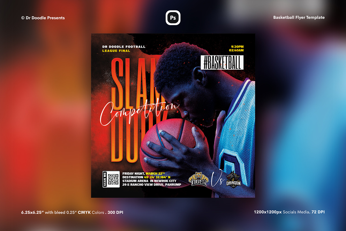 Basketball Flyer, a Flyer Template by iDoodle Studio