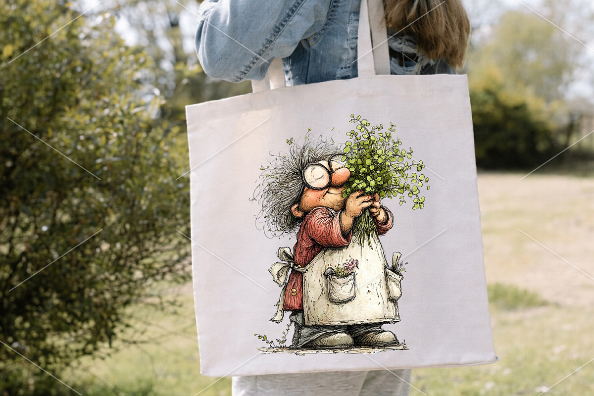 Whimsical Garden Grandma Clipart PNG, an Illustration by Canvas Craft (Photo 4 of 7)