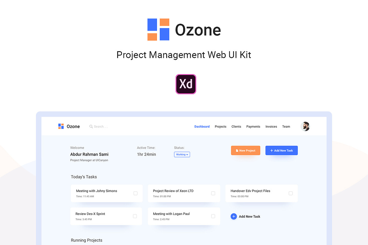 Ozone Project Management Web UI Kit, an UI Kit Template by Netshift Digital (Photo 1 of 4)