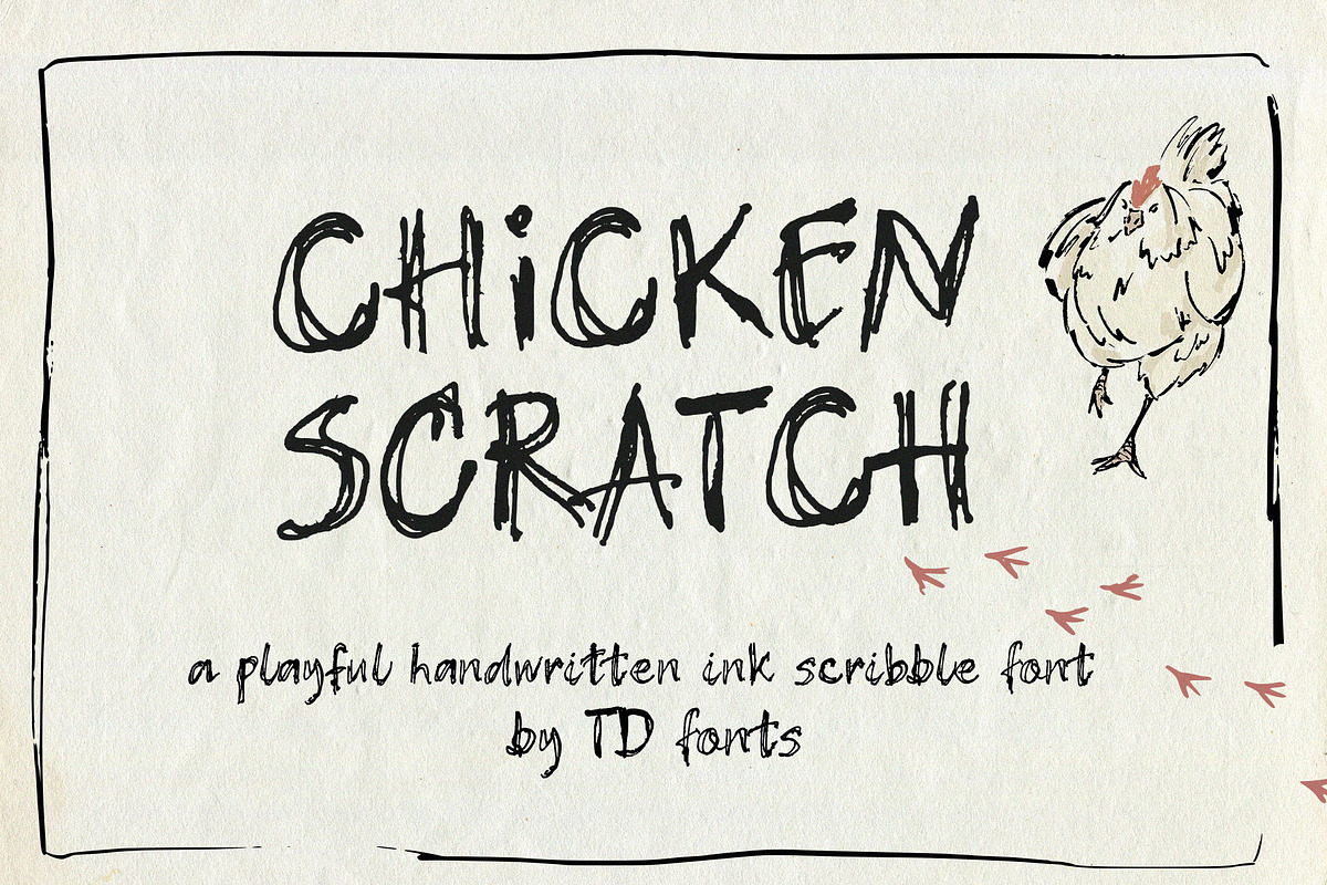 Chicken handwritten scribble font, a Handwritten Font by TD fonts (Photo 1 of 10)