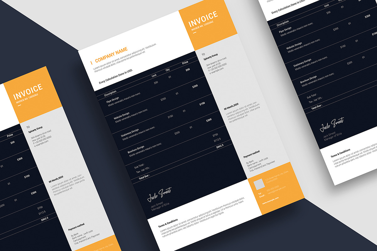 Invoice, a Stationery Template by crazyOWL