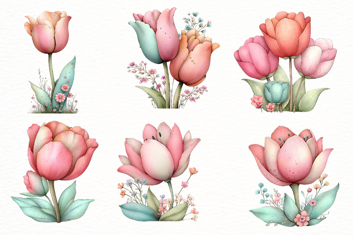 Whimsical Spring Tulip Clipart, an Illustration by Designworld (Photo 5 of 8)