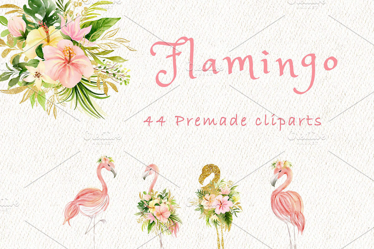Pink Flamingo clipart, an Illustration by heyiamalice (Photo 3 of 13)