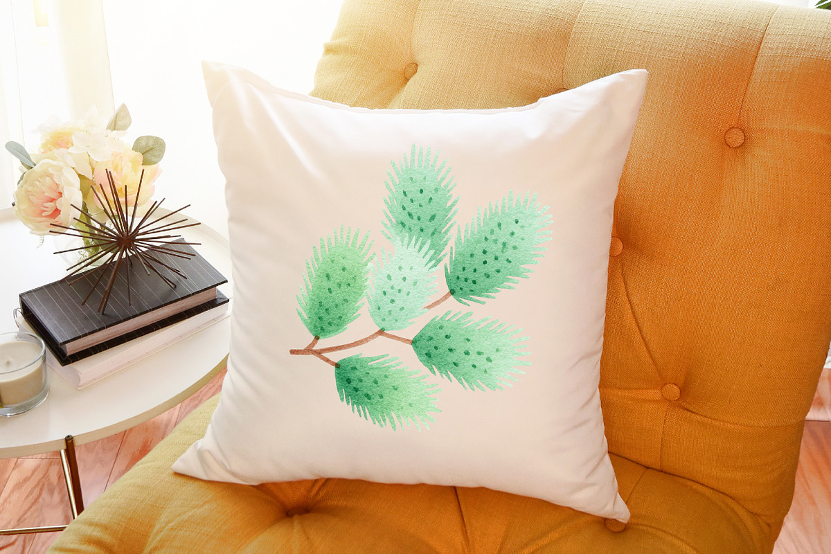Evergreen Clipart Watercolor Christm, an Illustration by Sublimation Artist (Photo 6 of 6)
