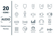 Audio Line Icon Set, an Object Graphic by Aimagenarium@gmail.com (Thumbnail 1 of 3)