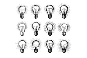 Light bulb black ink sketch vector, an Object Illustration by Onyx
