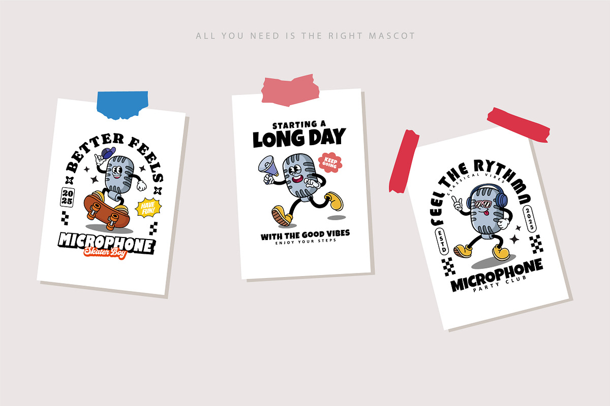 Microphone Character Mascot, an Object Illustration by Allmostudio (Photo 2 of 5)