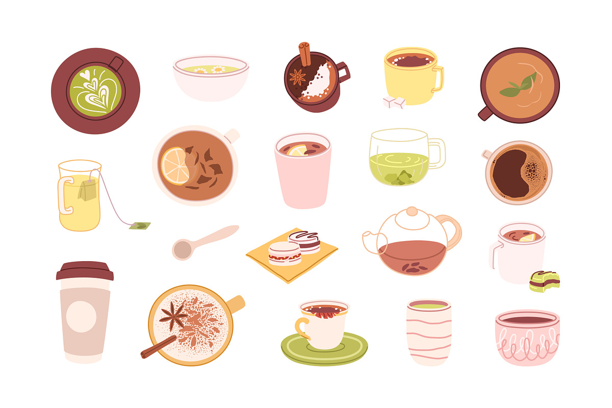 Cups of tea and coffee set, a Food Illustration by Good Studio (Photo 2 of 2)