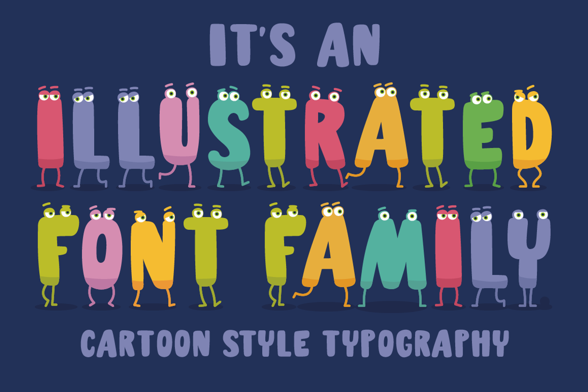 Charm - illustrated letter font preview 3
