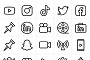 21 Vector EPS Social Media Outline, an Outline Icon by adenpinkstore (Thumbnail 12 of 14)