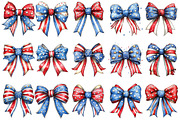 4th Of July Pterotic Bow Clipart, an Illustration by OK Design (Thumbnail 3 of 6)