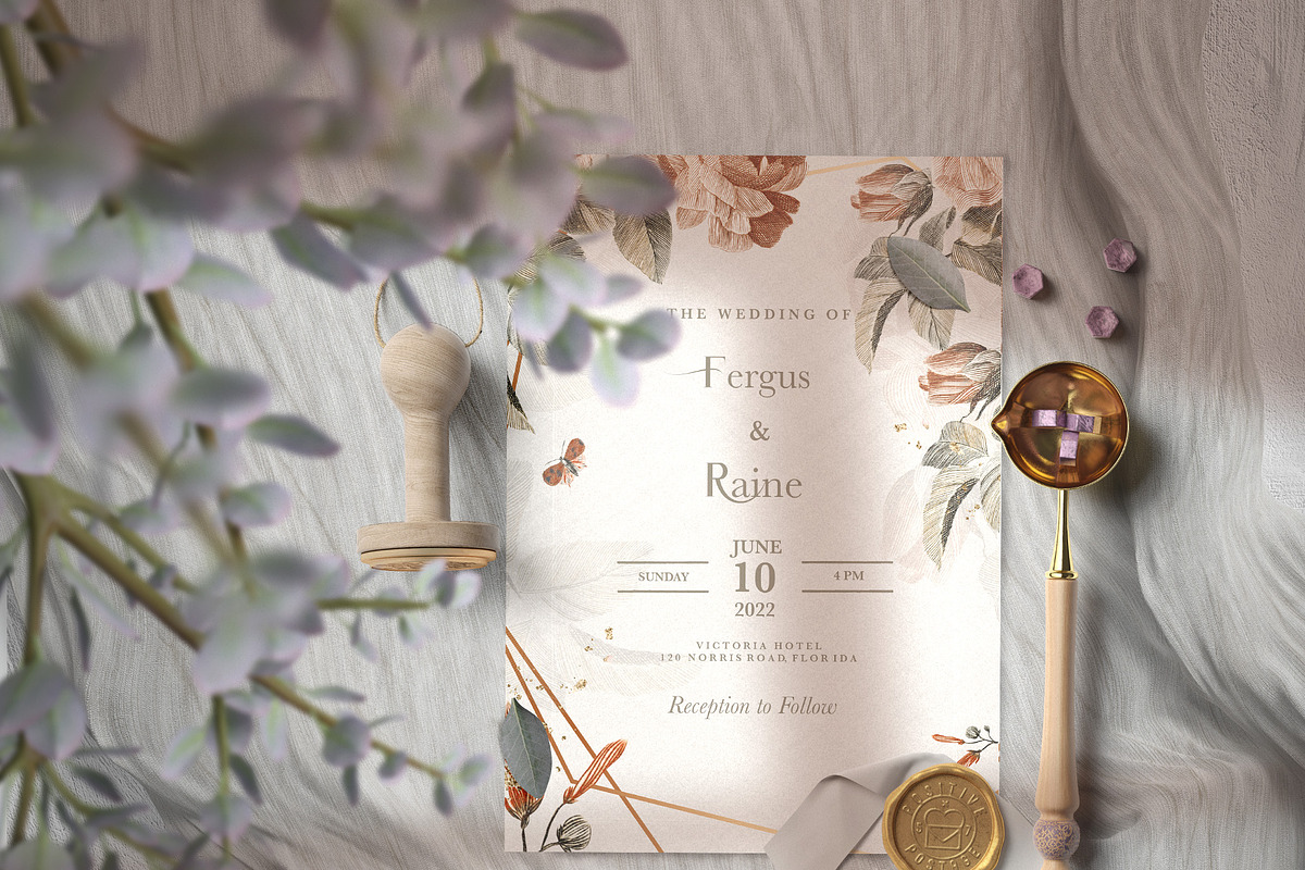 Fergus & Raine (Geometric Floral), an Invitation Template by EvitePapery (Photo 4 of 5)