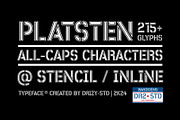 Platsten - Plate Stencil Font, a Sans Serif Font by Drizy (Thumbnail 2 of 10)