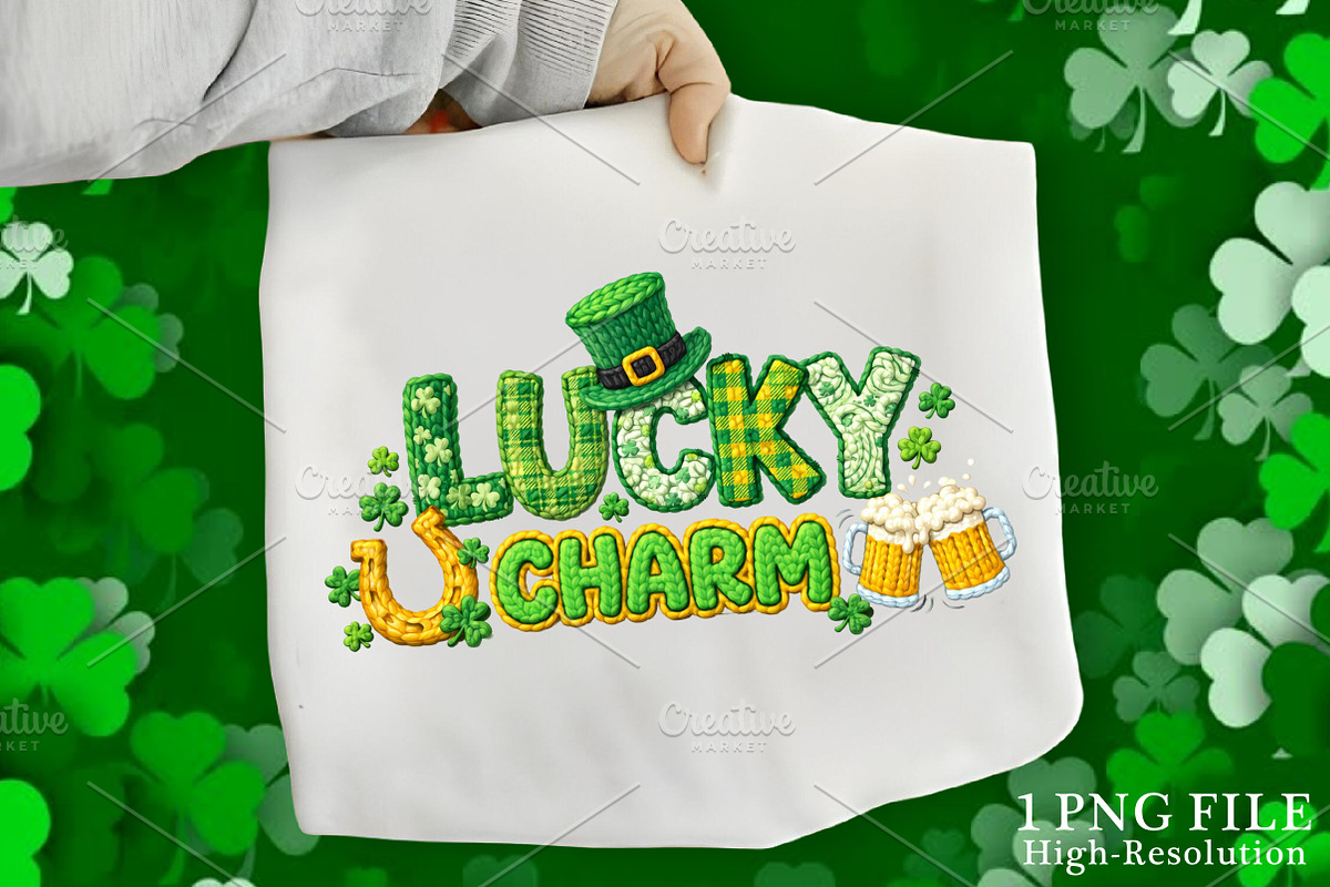 Crochet LUCKY St. Patrick's Day PNG, an Illustration by Canvas Craft (Photo 1 of 4)