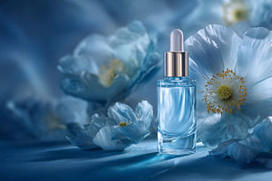Serum dropper bottle with hydrating serum, surrounded by delicat, a Photo by Studio ANNA