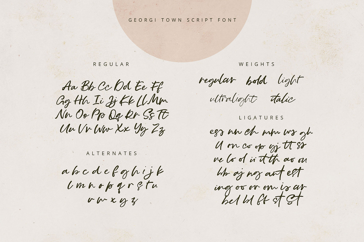 Georgi Town Script Font Family, a Font by Creativeqube Design (Photo 8 of 8)