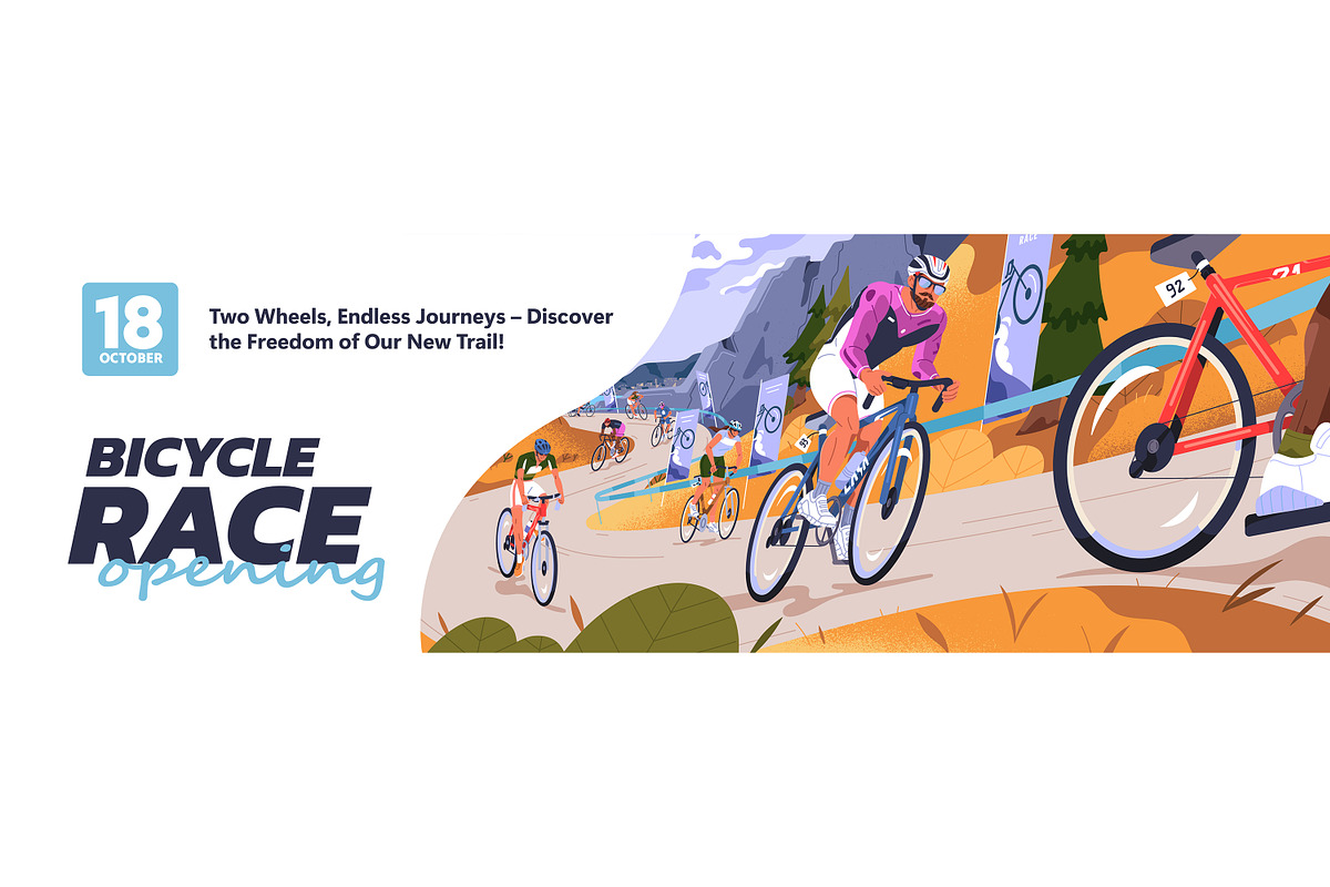 Bicycle race, cycling banners, a Sport Illustration by PaperTrident (Photo 3 of 3)