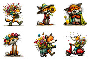 Whimsical Spring Funny Fox Clipart, an Illustration by CreationArt (Thumbnail 7 of 7)