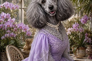 Grey Poodle Dog