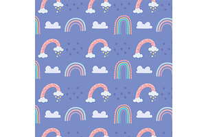 cute rainbow pattern, a Texture Illustration by studiogstock