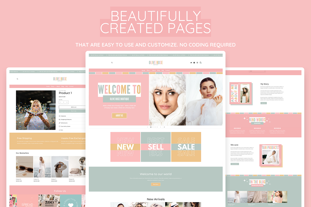 Olive Rose Shopify Theme, a Shopify Template by SunshineStudioBoutique (Photo 6 of 10)
