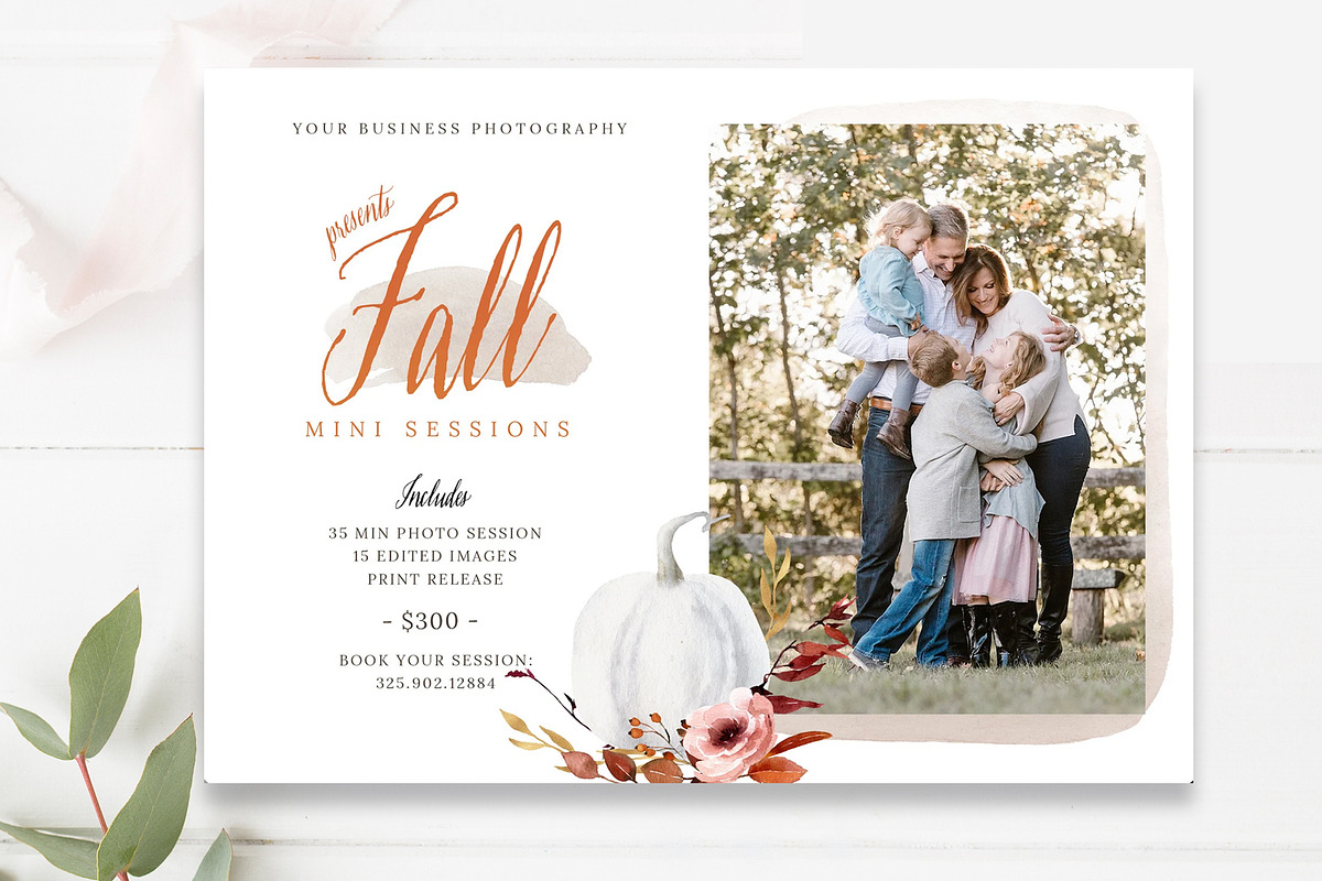 Fall Mini Session Template, a Flyer Template by By Stephanie Design