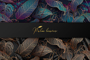 Palm leaves collection in gold, a Texture Illustration by Gluiki (Thumbnail 8 of 11)