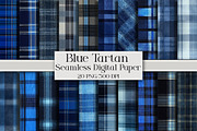 Blue Tartan Seamless Digital Paper, a Pattern Graphic by Libby Wishes (Thumbnail 1 of 7)