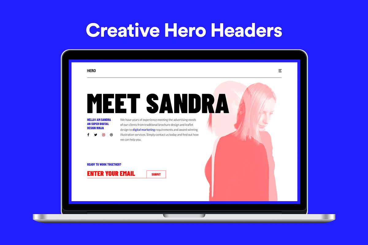 Creative Personal header banner, an UI Kit Template by SPACECAKE (Photo 1 of 2)