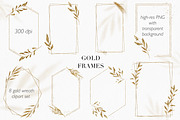 Gold Frames Clipart Floral  PNG, an Illustration by LuiDesignStudio (Thumbnail 2 of 4)