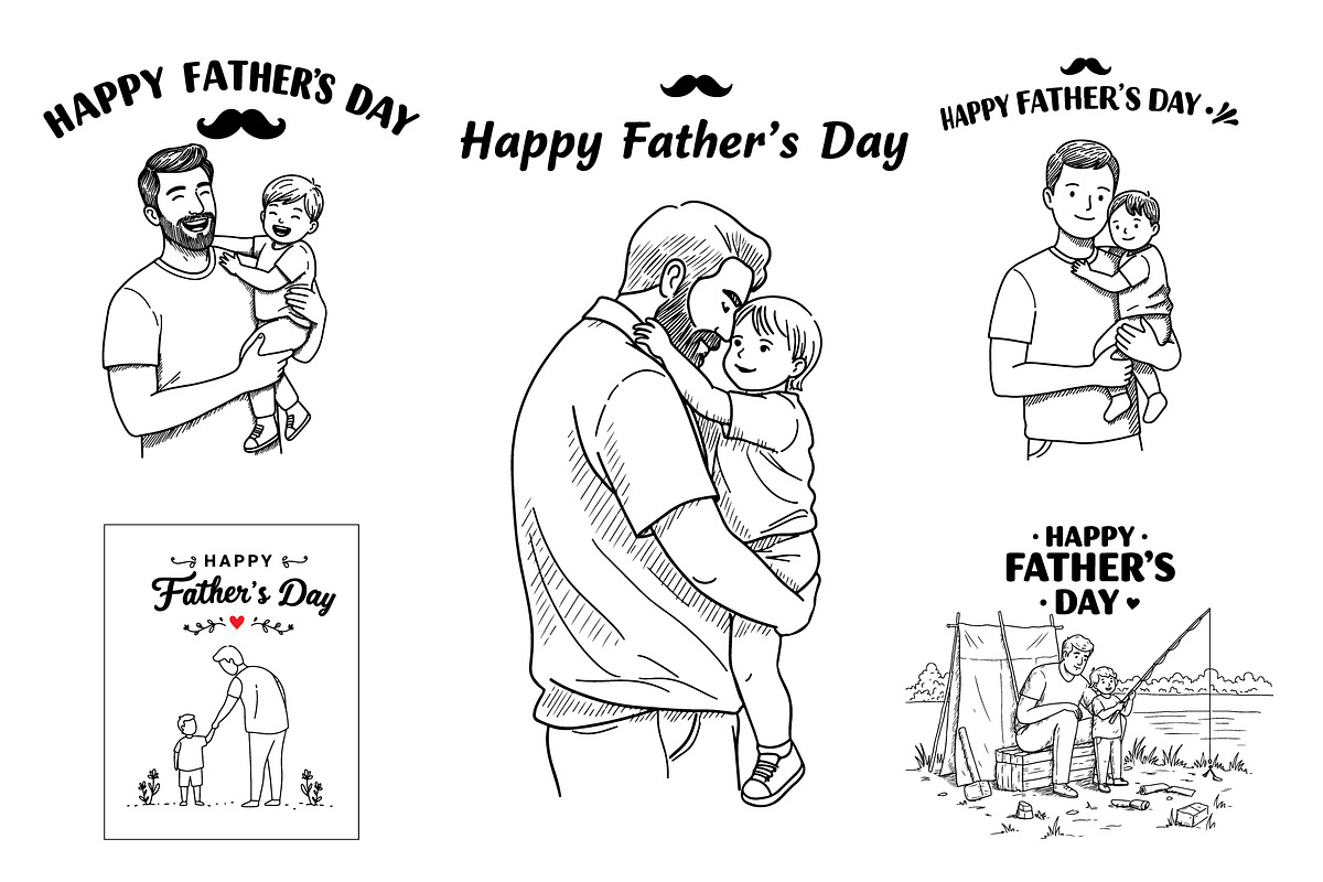 Father’s Day vector illustration set, an Object Illustration by MkStudio