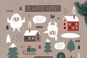 Christmas Yeti Clipart & Patterns, a Seasonal Illustration by Ejevyaka (Thumbnail 2 of 11)