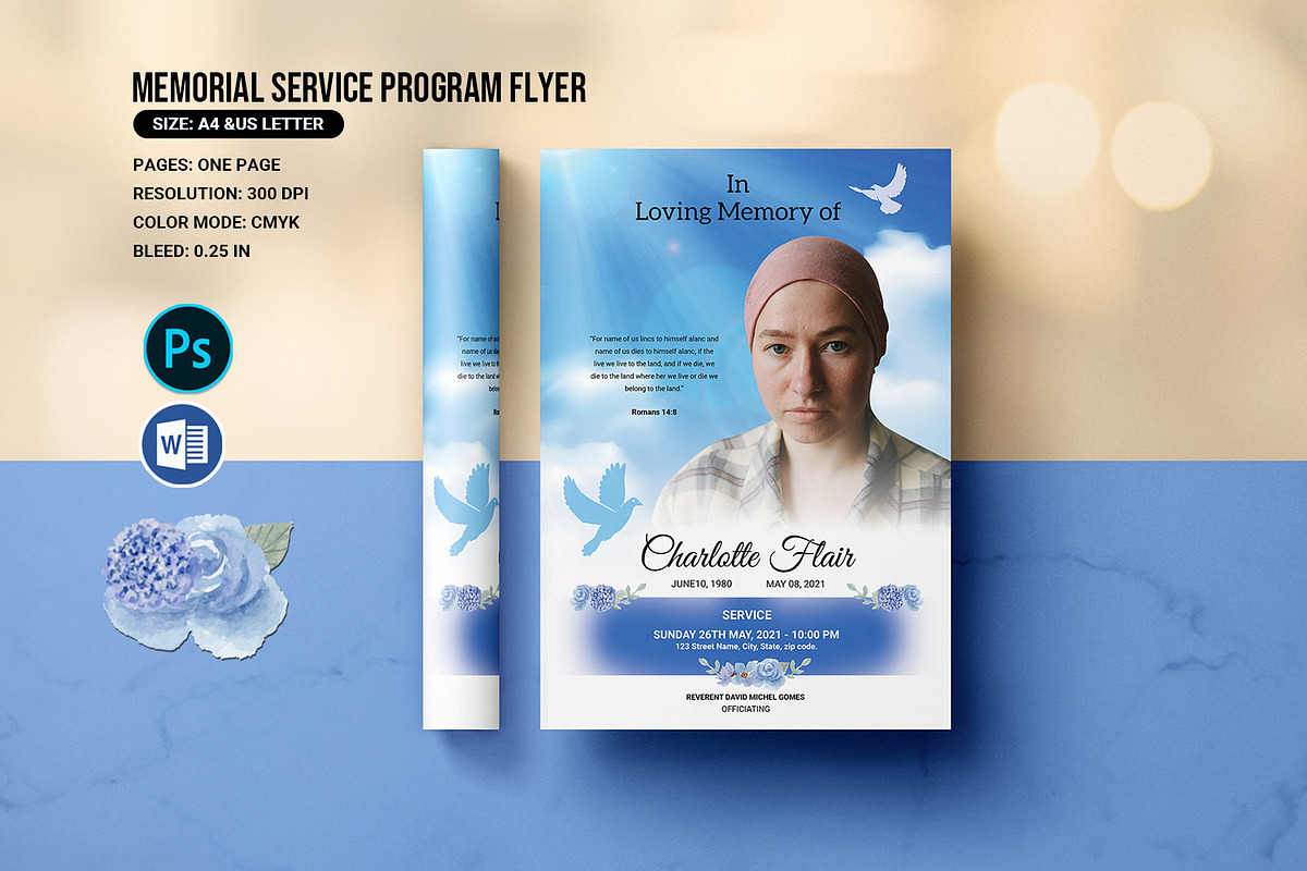 Funeral Announcement | Invitation, a Card Template by retrographix (Photo 1 of 4)