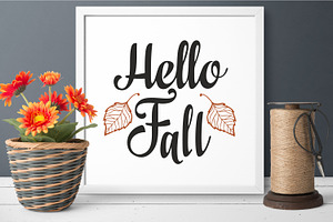 Hello Fall Lettering Mini Bundle Svg